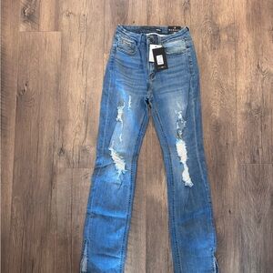 Fashion Nova High Rise Distressed Skinny Jeans | Size 5 | NWT